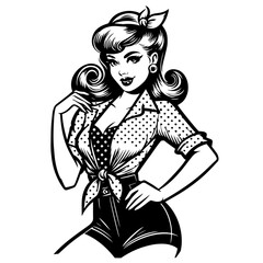 1950s inspired pin-up girl in stylish pose