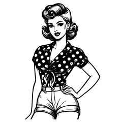 1950s inspired pin-up girl in stylish pose