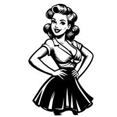 seductive retro pin-up lady with classic style