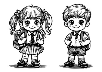 charming children sketch design for creative projects