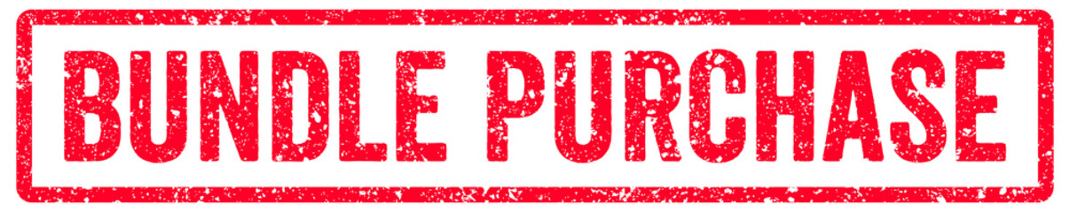 Bundle Purchase Stamp Transparent Seal, Red Grunge Bundle Purchase Word Rubber Stamp Seal