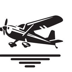 Vector Silhouette Icon of a Light Aircraft for Designers