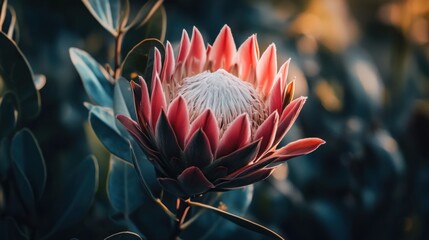 Pink Protea Flower in Bloom