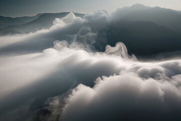 Obraz premium Ethereal Vapor Mist Cloud Studies with Unique 3D Model Arrangement