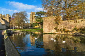 Bishops Palace on the site of Wells Cathedral in Somerset