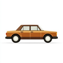 Vintage Car Illustration - Classic Sedan Profile