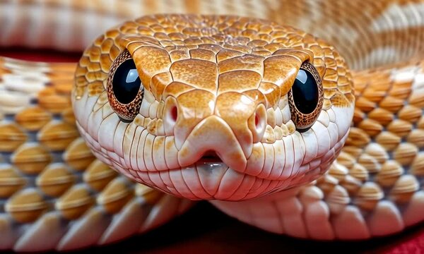 Fascinating encounter with a beautiful striped snake in a vibrant setting