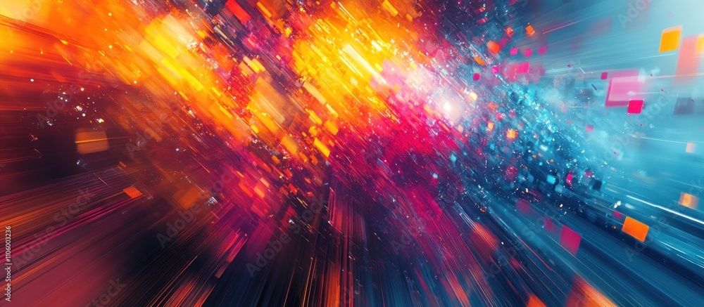 Poster abstract background with bright colors and motion blur.