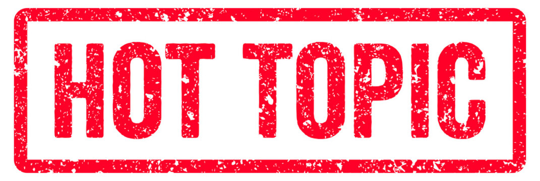 Hot Topic Stamp Transparent Seal, Red Grunge Hot Topic Word Rubber Stamp Seal