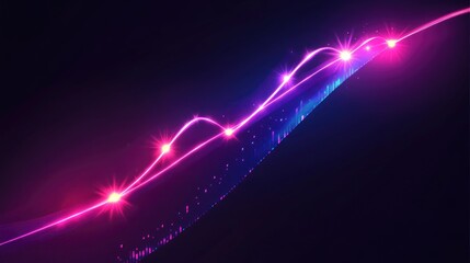 A dynamic 3D line graph with glowing lines climbing upward, representing business growth, set against a sleek, modern background.