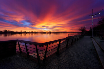 Obraz premium Soleil en feu