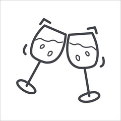 Vector Icon Symbol Glass Toast Dinner