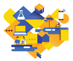 University education in geometric abstract