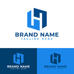 Obraz premium bold and strong letter H construction logo symbol icon flat stock vector design