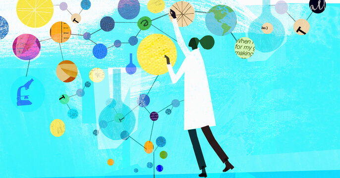 Scientist making connections