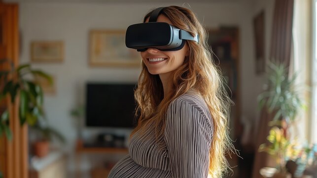 VR-assisted prenatal care programs, integrating virtual reality for innovative health solutions, presented dynamically.