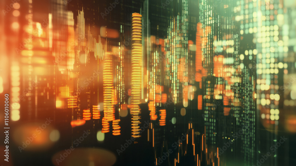 Aufkleber Elevate your financial data with vibrant charts and graphs for a visually engaging view of market trends and economic performance