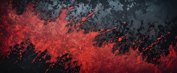 A dark and grungy red and black textured background with a vintage, horror-inspired design, featuring a dirty, old wallpaper pattern with fire-like elements and a bloodstained appearance