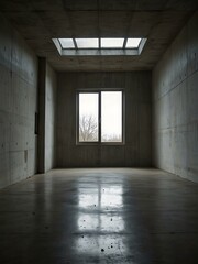 Fototapeta premium Empty concrete room with a window.