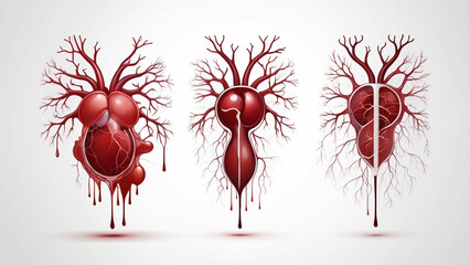 Blood system on white background