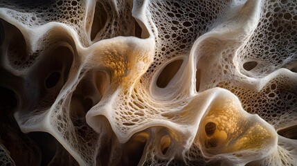 Abstract Brown and White Organic Network Structure