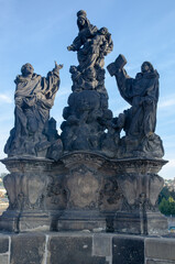 Obraz premium Sculpture at Charles Bridge, Prague, Czech Republic