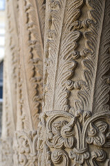 Stone carving at Stavropoleos Church, Bucharest, Romania
