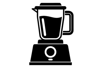 Blender or Food Processor Silhouette Vector Illustration.