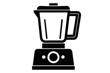 Blender or Food Processor Silhouette Vector Illustration.