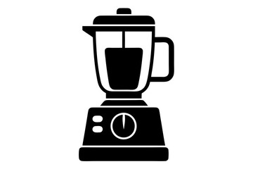 Blender or Food Processor Silhouette Vector Illustration.