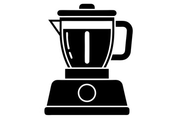 Blender or Food Processor Silhouette Vector Illustration.