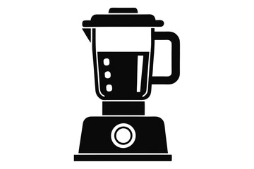 Blender or Food Processor Silhouette Vector Illustration.