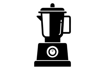 Blender or Food Processor Silhouette Vector Illustration.