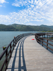 Lacustrine resort at Berzasca village, Romania, Caraș-Severin County.
