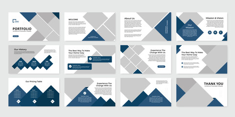 architecture portfolio interior presentation template. portfolio powerpoint template