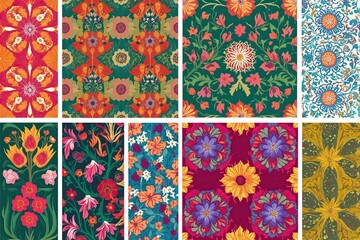 Charming Assortment of Decorative Corners with Floral Design and Retro Style