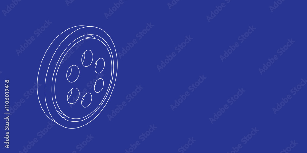 Poster the outline of a large optic cable symbol made of white lines on the left. 3d view of the object in 