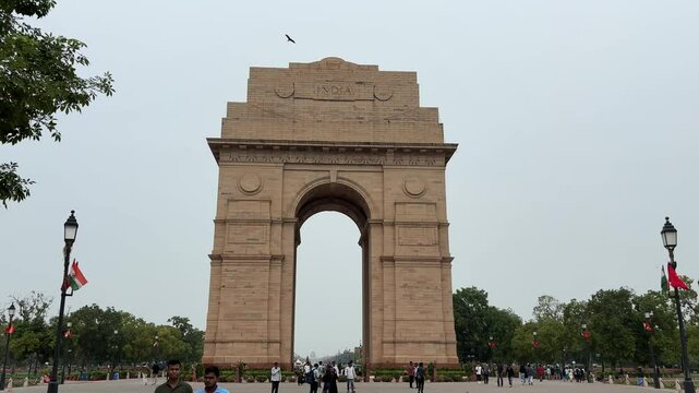 New Delhi, Delhi, India - 7 31 2024: 4K Cinematic Video of India Gate