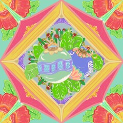 Discover our Christmas ball designs with a holly berry background, accented with vibrant and adorable flowers.