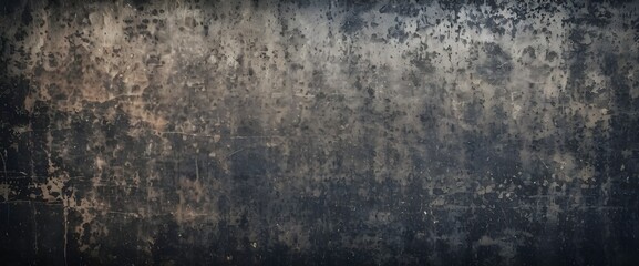 An aged and grunge-textured wall with rough, dirty, and rusty metal elements, featuring vintage patterns and a dark, antique feel, blending concrete, stone, and brown tones