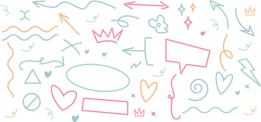 Collection hand drawn arrows. Set simple arrows isolated on white background. Arrow mark icons. Arrow paint