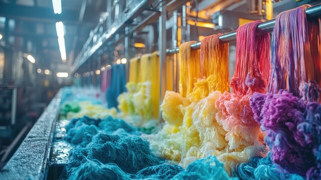 Automated Textile Dyeing Machinery Producing Vibrant Colors in a High-Scale Production Environment