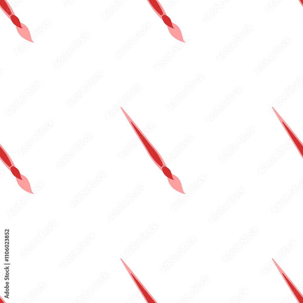 Poster seamless pattern of large isolated red artistic brush symbols. the elements are evenly spaced. illus