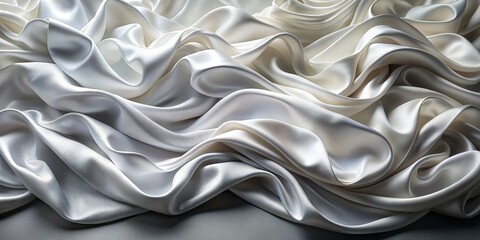 Obraz premium Fluid White Silk Abstract Drapery Composition