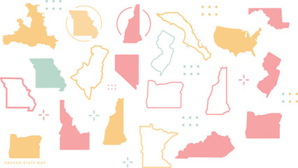 Map of the World Perfect Icons . Every single country map are listed and isolated with names. A complete maps of the world.