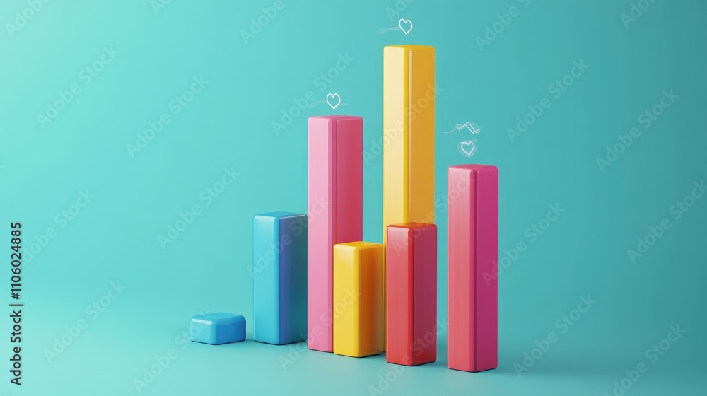 Poster a side-by-side comparison of two 3d bar charts, illustrating different financial performance metrics