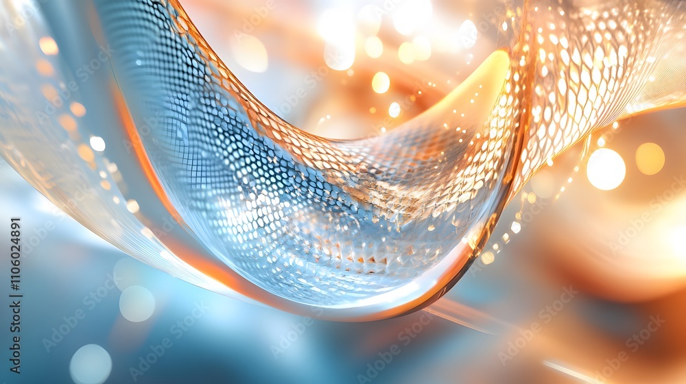 Poster abstract wave of light and patterned texture