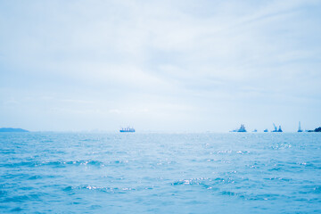 Obraz premium Summer, beach, sea, travel, vacation, sunlight, sky, water Koh.Sichang 