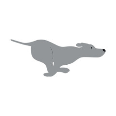 Speeding Greyhound in Minimalist Art Style