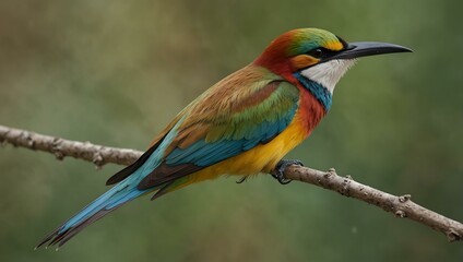 Fototapeta premium European bee-eater bird with bright colors.